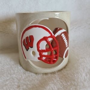 Wisconsin ceramic holder ❤️🤍🏈